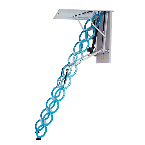 Electric loft ladder without handrail